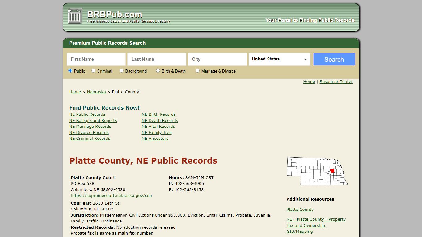 Platte County Public Records | Search Nebraska Government ...
