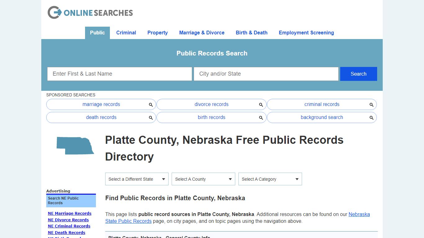 Platte County, Nebraska Public Records Directory