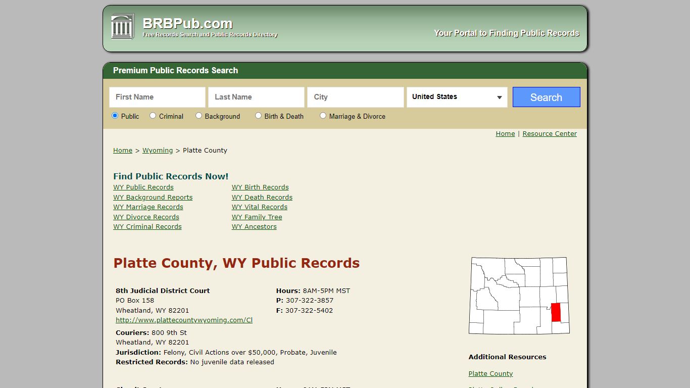 Platte County Public Records | Search Wyoming Government ...