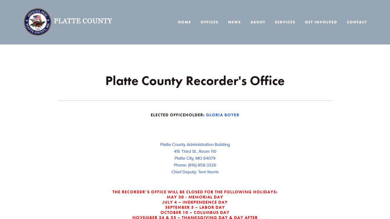 Recorder - Platte County